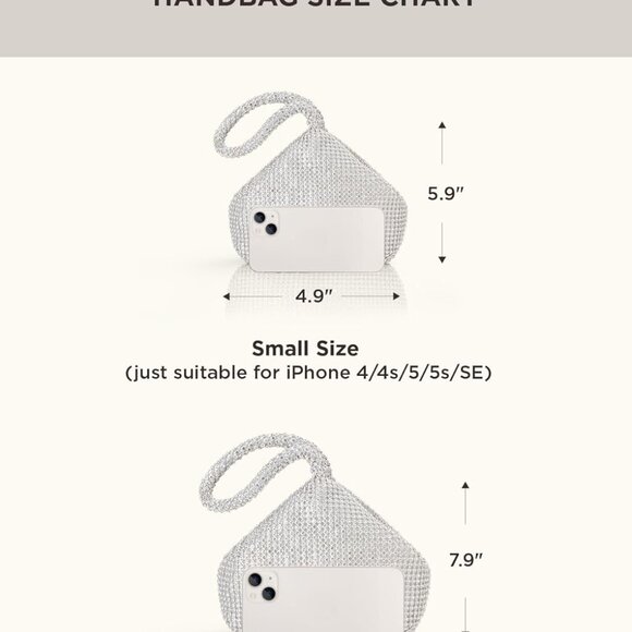 Women's Rhinestone Clutch Evening Bags Sparkly Glitter Triangle Purse for 1920s - Picture 6 of 6